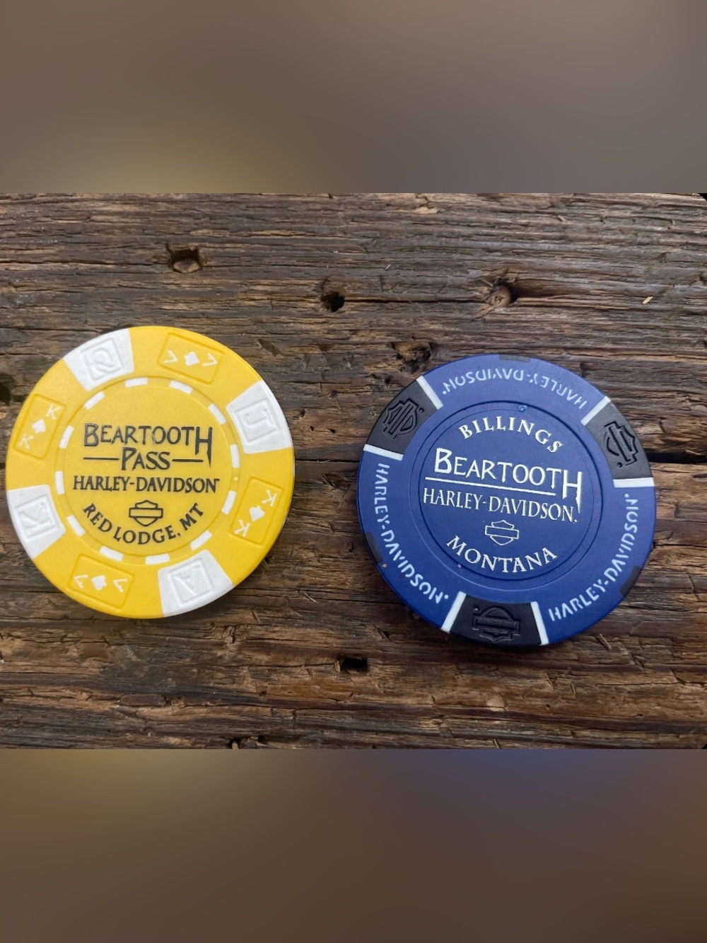 2 Beartooth & Beartooth Pass Montana Harley-Davidson Clay Poker Chips